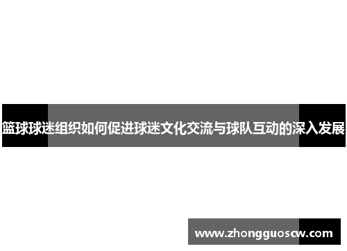 篮球球迷组织如何促进球迷文化交流与球队互动的深入发展